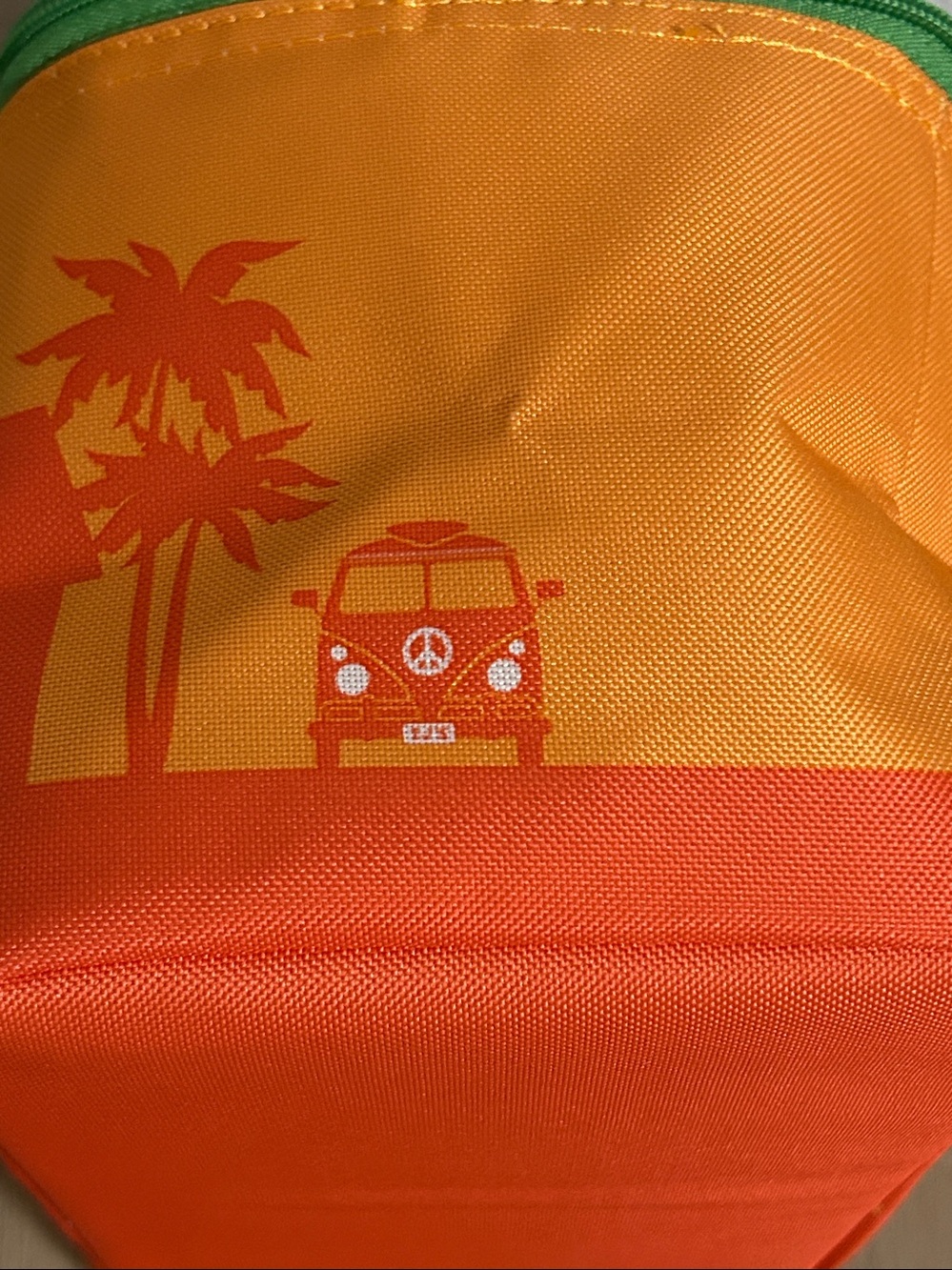 Trader Joe's Mini Insulated Lunch Bag in Bright Orange with Green Accents NEW - Picture 6 of 15